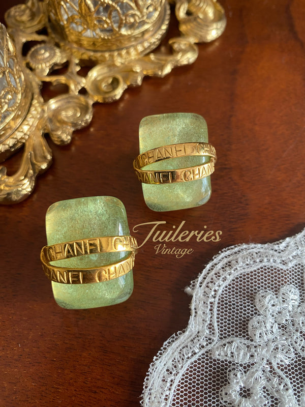 Chanel 1996 Macaron Ribbon Clip-On Earrings