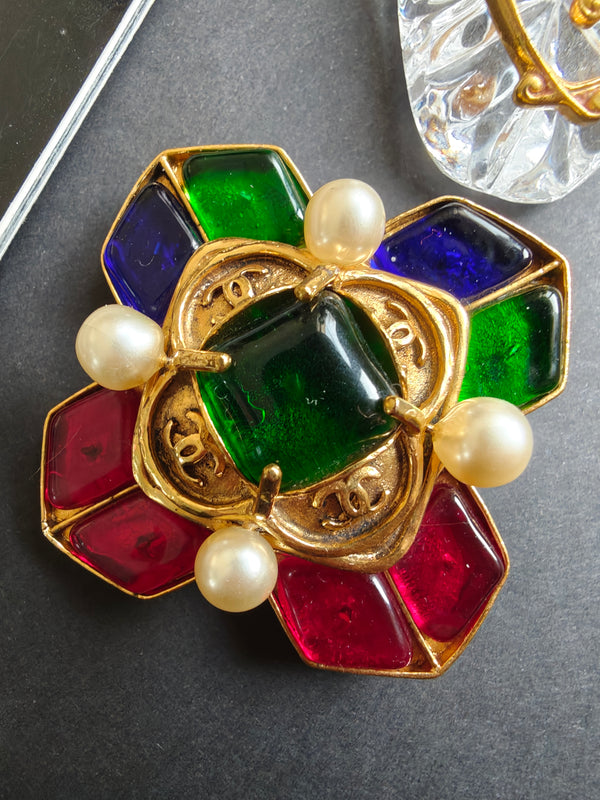 Chanel 1994 Byzantine Mosaic Jewel Brooch